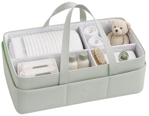 KOALA BABYCARE Panier Rangement Bébé – Organisateur Table à Langer Bébé avec Compartiments Amovibles, Panier Table à Langer pour Couches, Lingettes et Accessoires