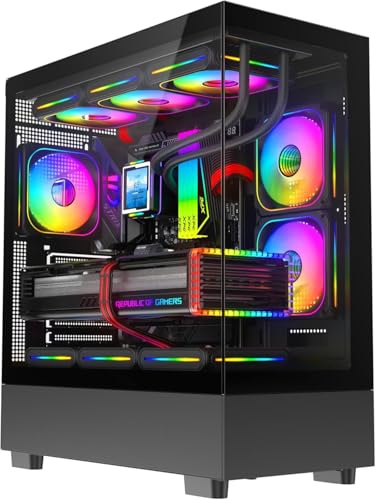 Revampix Torre Gaming Intel Core i7, Tarjeta Gráfica GTX3050 6GB, 16GB RAM, 256GB SSD + 1TB HDD, PSU 500W 80+, WiFi, Windows 11, Negra con 6 Ventiladores RGB