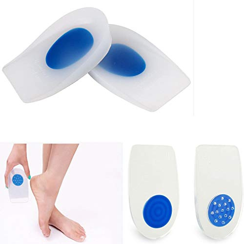 PEDIMEND Set di coppe per tallone in gel di silicone (2 paia, 4 pezzi) | Prevengono l'attrito e alleviano il dolore al tallone, solette per scarpe | Inserti per fascite plantare (S: 38-38)