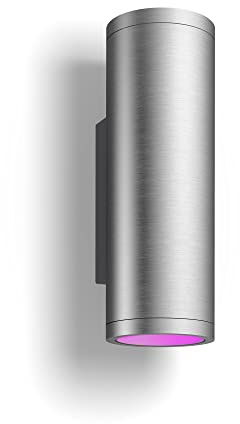 Philips Hue – Lámpara inteligente exterior Hue Appear, Aplique Exterior LED Inteligente, Luz Blanca y de Colores, Compatible con Alexa y Google Home, Color Plata