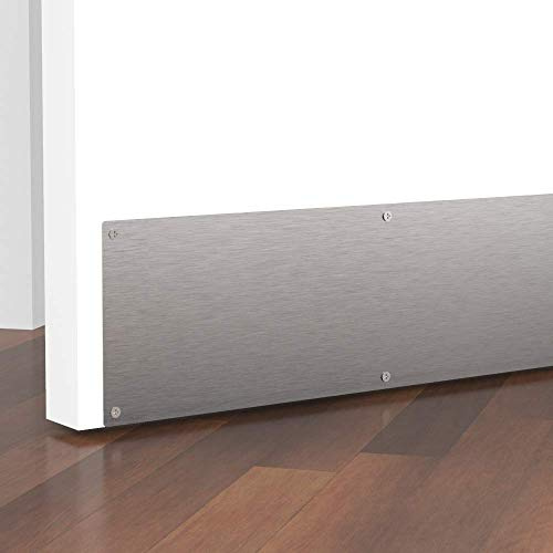 Kick Plate Brushed Stainless Steel Door Protection (Stainless Steel Self-Adhesive, 600 x 150mm)