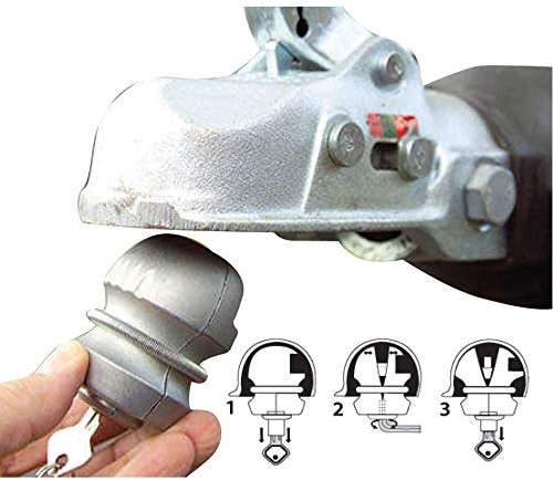 Universal-Abschlepphaken Universal-Anhängerschloss, Baceyong-Universal-Abschlepphaken Anhängerschloss Zinklegierung Silber Zinklegierung Caravan