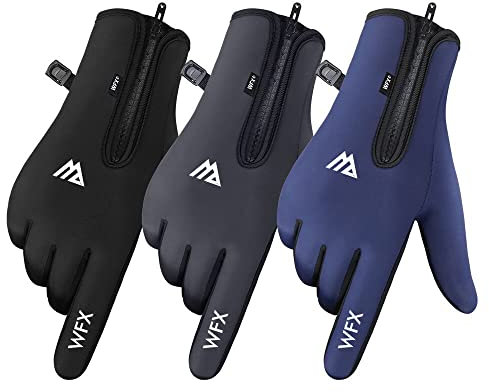 WESTWOOD FOX WFX Winterhandschuhe Touchscreen Anti-Rutsch Warme Handschuhe Winddicht Thermo Sport Radfahren Handschuhe für Herren & Damen Outdoor Fahrrad Handschuhe Fahren (Grau, M)