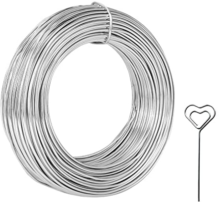 JMIATRY 12 Gauge 226.4ft / 69m Aluminium Craft Wire, 2mm Thick Silver Modelling Metal Wire, Flexible Bendable Crafting Wire for DIY Sculptures, Jewelry Making, Wire Weaving and Wrapping