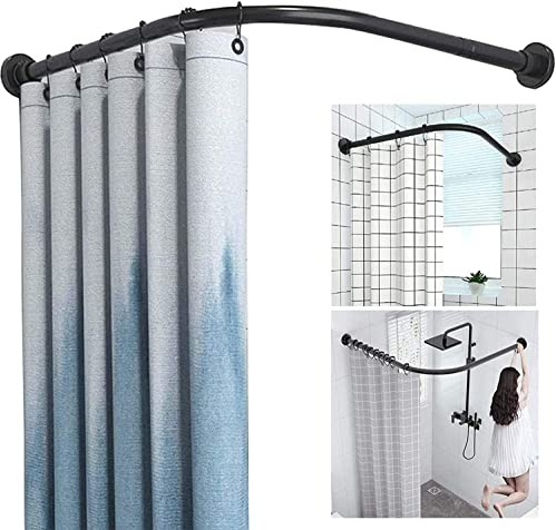 Bastone doccia angolare regolabile Bastone Tenda Doccia Angolare Regolabile Forma L Curva Asta per Tenda da Doccia Estensibile Acciaio Inox Palo Telescopico Barra di Tensione per Bagno con Tenda Docci