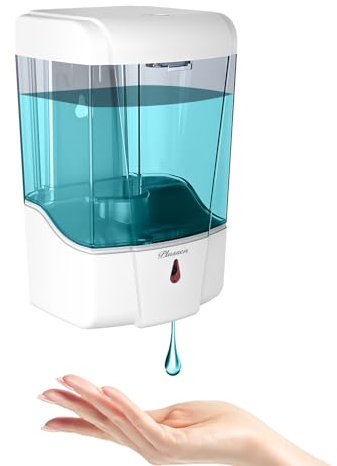 PLUSSEN Automatischer Seifenspender Wandbefestigung ohne Bohren, Geeignet für Bäder, Küchen, Gewerbliche Desinfektionsspender 600ML (Weiß)