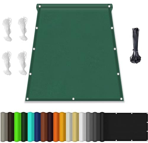 Sonnensegel Wasserdicht Rechteckig mit Ösen, (Nach Mass) Markisenstoff 95% UV Schutz, Sonnenschutz Markise Reißfest Wetterfest mit Seil, für Balkon Terrasse Garten 1X2M, Grün