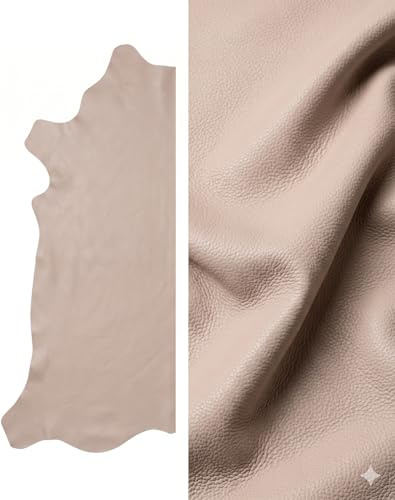 Ko äkta beige lädersida premiumkvalitet fullkorn halvdömd import AA klass klädsel lädertyg (15-18 kvm)