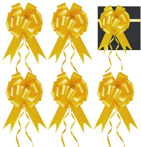 Prmape 30 Lazos Dorados para Regalo de Boda, Lazos de Coche para Bodas, Lazos Decorativos para Bodas, cumpleaños, envoltorios de Regalo, Bolsas de azúcar