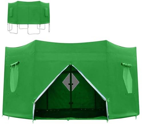 Trampolin Abdeckung 183/244/306/366/427cm Zeltabdeckung Passend Für 6 Runde Trampoline Mit Geraden Stangen Schatten Sonnenschutz-Abdeckung Schutzhülle Zubehör