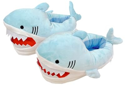 Vuggdt Pantofole in peluche a forma di squalo, pantofole in cotone a forma di animale, calde e invernali, per uomini e donne, morbide e confortevoli, per interni, calde pantofole unisex