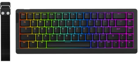 EPOMAKER HE68 Lite Teclado para Juegos con Cable con Hall Effect, Sondeo de 8000Hz y Escaneo de 128000Hz, Activación Ajustable, Latencia de 0,125ms, Amortiguación Acústica, Snap Key, A-RGB (Negro)