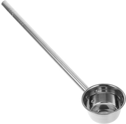 Abaodam Erweiterte Wasserschaufel Wasserschöpfer Punschkelle Wasserlöffel langer Griff Konservenkelle Waschwasserschaufel Einmachlöffel mit Ausgießer Saunakelle Rostfreier Stahl Silber