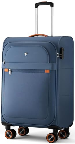 ABISTAB Trier Weichschalen Handgepäck Koffer 55 × 35 × 23 cm, Leichter Stoffkoffer Trolley klein, Reisekoffer mit Rollen & Zahlenschloss, 47 Liter,dunkelblau