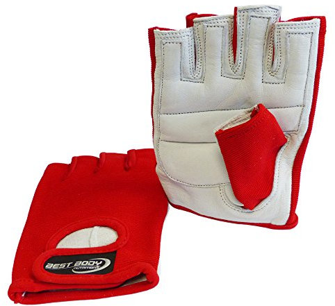 Best Body Nutrition Power Handschuhe, rot – Größe L – Fitness Handschuhe mit komfortablem, gepolstertem Innenhandleder – Atmungsaktiv – Nylon Handrücken, für Training, Gym, Gewichtheben