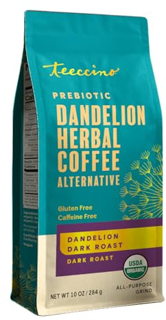 Teeccino - Dark Roast Caffeine Free Dandelion Coffee Original - 10 oz.