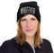 Oblique Unique® Beanie Mütze Slouch Damen Herren Unisex Schwarz Trendige Winter Mütze mit Schriftzug - Whatever