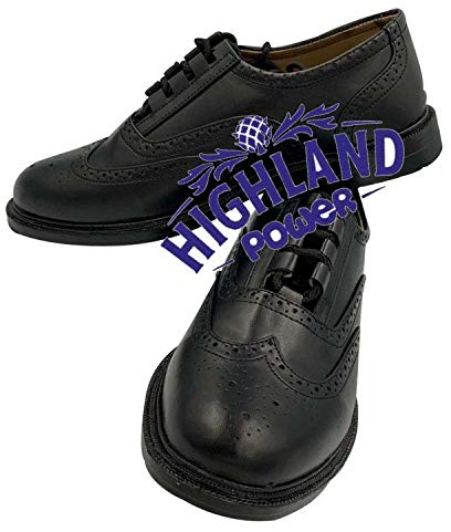 Nya Ghillie Brogues skotska kiltskor Ghillie Brogues läder UK storlekar 36 till 43, Svart, 42.5 EU
