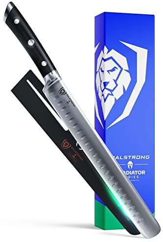 Dalstrong Slicing Carving Knife - 10 inch - Granton Edge - Gladiator Series Elite - Forged High-Carbon German Steel Kitchen Knife Gift- G10 Handle - w/Sheath - NSF Certified