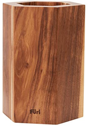 Furi Pro Magnetic Hexagonal Knife Block, Store up to 12 Knives in Multiple configurations, Anti-Slip feet Providing a Safe and Secure Hold, Designed in Australia and Made from Natural Acacia