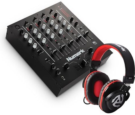 Numark M6 USB 4-Channel DJ Mixer with Built-In Audio Interface and Numark HF175 DJ Headphones