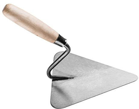 HARDY Paleta Triangular Para Albañilería Enlucido Alisado Yeso Pegamento Herramientas Mango Construcción de Madera Renovación Trabajos de Renovación Espátula Para Aplicar Yeso Tamaño 18 cm