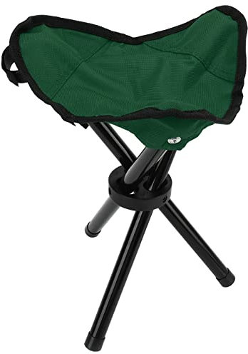 Tragbarer Camping-Dreibeinhocker, Klappbare Campinghocker, Campinghocker, Camping-Stativhocker, Tragbar, Faltbar, Leicht, Camping-Stativsitz für Wandern, Jagen, Spazierengehen, Angeln, Reisen (Grün)