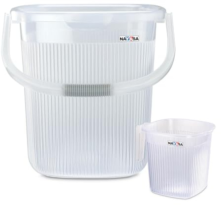 Nayasa Rimmy 25, transparent 2 st badrumsset (25 L hink + 1,5 L mugg)