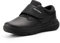 FitVille Schuhe Herren aus Leder Breit Lederschuhe Herren mit Klettverschluss Weit Bequeme Sneakers Schwarz 45 EU Weit