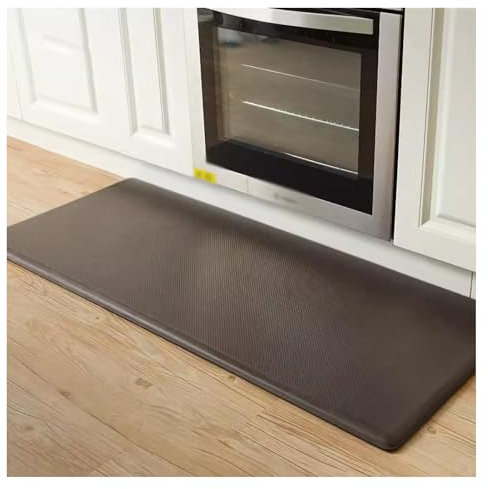 ZERVA Anti-Ermüdungsmatte aus Memory-Schaum, weich, rutschfest, ganztägig, leicht zu reinigen, Bequeme Küchenmatte for Waschbecken, Büro, Zuhause (Color : Black, Size : 180x50cm/70.8x19.6in)