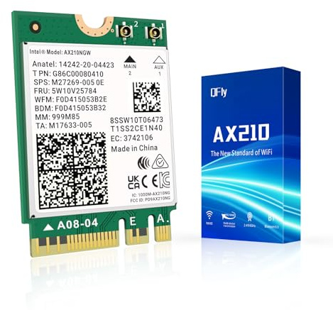 QFly AX210NGW WiFi 6E M.2 2230/NGFF Wireless Card with Bluetooth 5.3