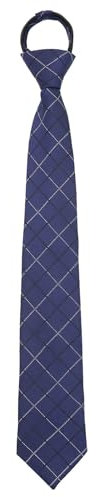 Luckyvestir Kinder-Krawatte für Jungen und Mädchen, 38,1 cm, vorgebunden, kariert, mit Reißverschluss zum Schulabschluss, Alter 8–14 Jahre, A: Marineblau, Medium