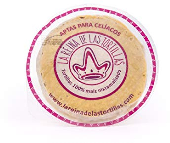La Reina de las Tortillas, Tortillas Mexicaines de Maïs Jaune, Sans Gluten, Végan, Diamètre 12 cm, Maïs Nixtamalisé, 11 Pièces, 260 g