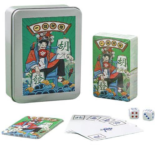 Kinesiskt Mahjong kortspel, Klassiskt Mahjong kortspel, roligt vattentätt | Mah Jong pokerkort, kreativt bärbart Mahjong spelkort för nattunderhållning, BBQ, Duck