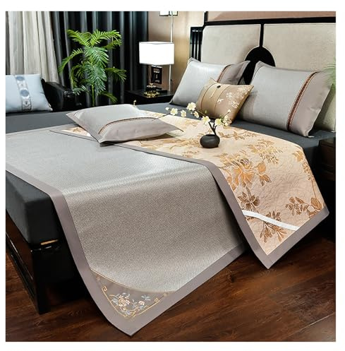 GZKDKZB Esterilla refrescante de Seda de bambú Premium con 2 Fundas de Almohada, Doble Cara, cómoda para Todo Tipo de Clima, diseño Plegable y Transpirable para Uso en dormitorios, Oficina