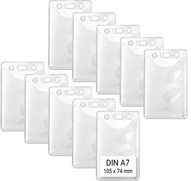 Karteo Kartenhüllen DIN A7 Format [50 Stück] Vinyl Ausweishüllen transparent vertikal Ausweishülle 105 x 74 mm Ausweishalter für Ausweise