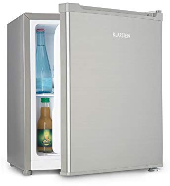 Klarstein Snoopy Eco - Mini Fridge/Freezer Combo, 46L Capacity, 4L Freezer, Quiet & Energy Efficient, Grey