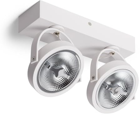 LEDKIA LIGHTING - Faretto LED Orientabile AR111 | 30W Regolabile | 1600lm | Luce Uniforme COB | Installazione Facile | Rotazione 350º | Bianco Caldo 3000K, Alluminio, Policarbonato