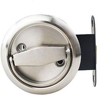 NUZAMAS Serratura rotonda per porta tascabile, set di serrature per porta privacy, in acciaio inossidabile 304, per camera da letto, cucina, bagno, lavanderia, porta privacy