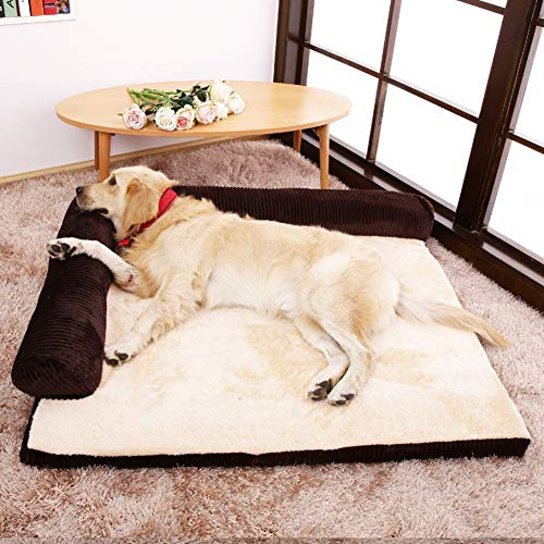 Yuly - Letto per cani e gatti, misura grande, 105 x 90 cm, comodo materasso in memory foam per animali domestici, divano ortopedico per cani di taglia XL, staccabile e lavabile