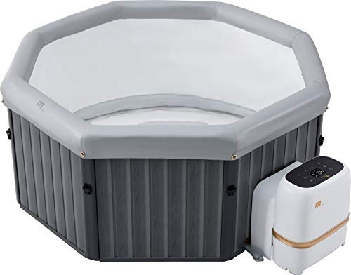 Tuscany Latest Mspa Portable Hot Tub Round 6 Persons Outdoor Bubble Spa Pool Inflation Smart Filtration, UVC Sanitization Technology, 36 Degree Quick Heating