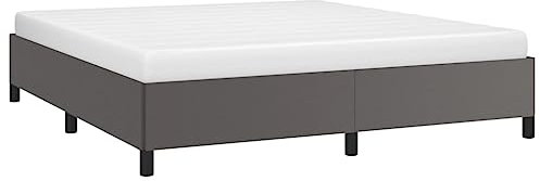vidaXL Polsterbett Kunstlederbett Bett Doppelbett Bettgestell Bettrahmen Lattenrost Schlafzimmerbett Schlafzimmermöbel Grau 180x200cm Kunstleder