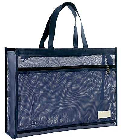 TINAYAUE A3 Sac de Planche à Dessin Portfolio d'artiste Transparent Fourre-Tout Imperméable à Main Sac de Transport pour Dessin Sacoche de Peinture Portable Fournitures de Documents Bleu 45 x 32CM