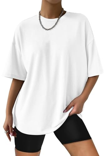AirMood Camiseta de Manga Corta para Mujer, de Gran tamaño, Holgada, de Verano