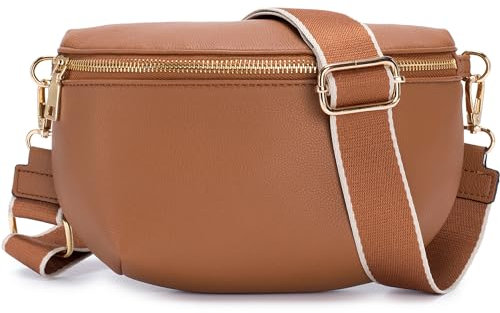 Roulens Kleine Damen Umhängetaschen,Elegant Bauchtasche Damen,Umhängetasche aus Veganes PU Leder,Crossbody Bag Damen,RFID Blockierung Kartenschlitz Brusttasche mit Verstellbar Abnehmbar Breiter Gurt
