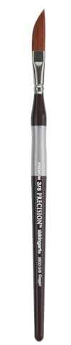 KINGART Premium Precision 2800-3/8 Dagger Striper Series Artist Brush, Synthetic Amber Taklon, Short Ergonomic Comfort Handle, for Acrylic, Oil and Watercolor Paint, Size 3/8