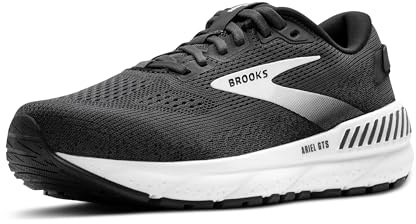Brooks Damen Ariel GTS 24 Sneaker, Ebony Black White, 44 EU