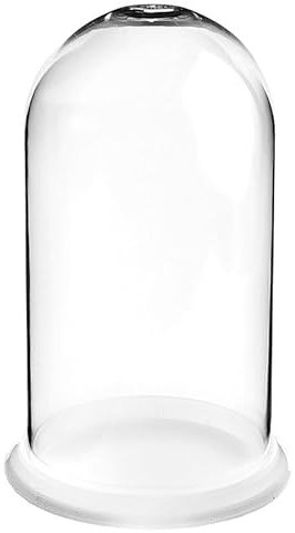 Ideen mit Herz Cloche décorative | Dôme avec sol | Décoration de table | Arrangement de fleurs séchées | Cadeau d'argent | Mariage | Anniversaire | Plastique | Transparent | Diamètre 9,8 cm | Hauteur