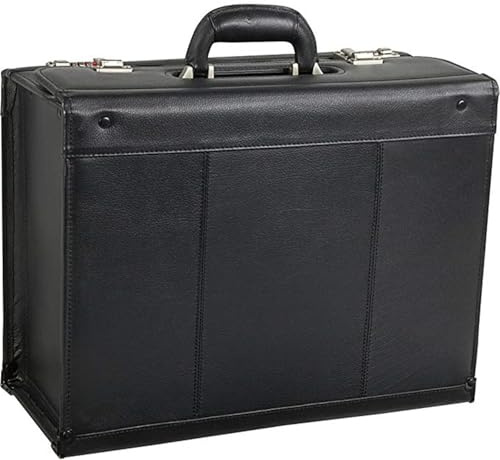 HomeStock Retro Relaxation Black Leather Pilot Case