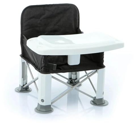 ebebek baby plus Picnic Booster Highchair | Highchair Portable Seat Chair | Compact Fold with Straps for Indoor Outdoor Use | Foldable High Chair Toddler Seat for Eating 47 x 45,5 x 40 cm (Dark Grey)